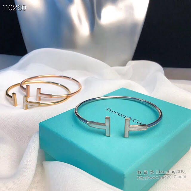 Tiffany飾品 蒂芙尼女士專櫃爆款白貝母雙t手鐲  zgt1800